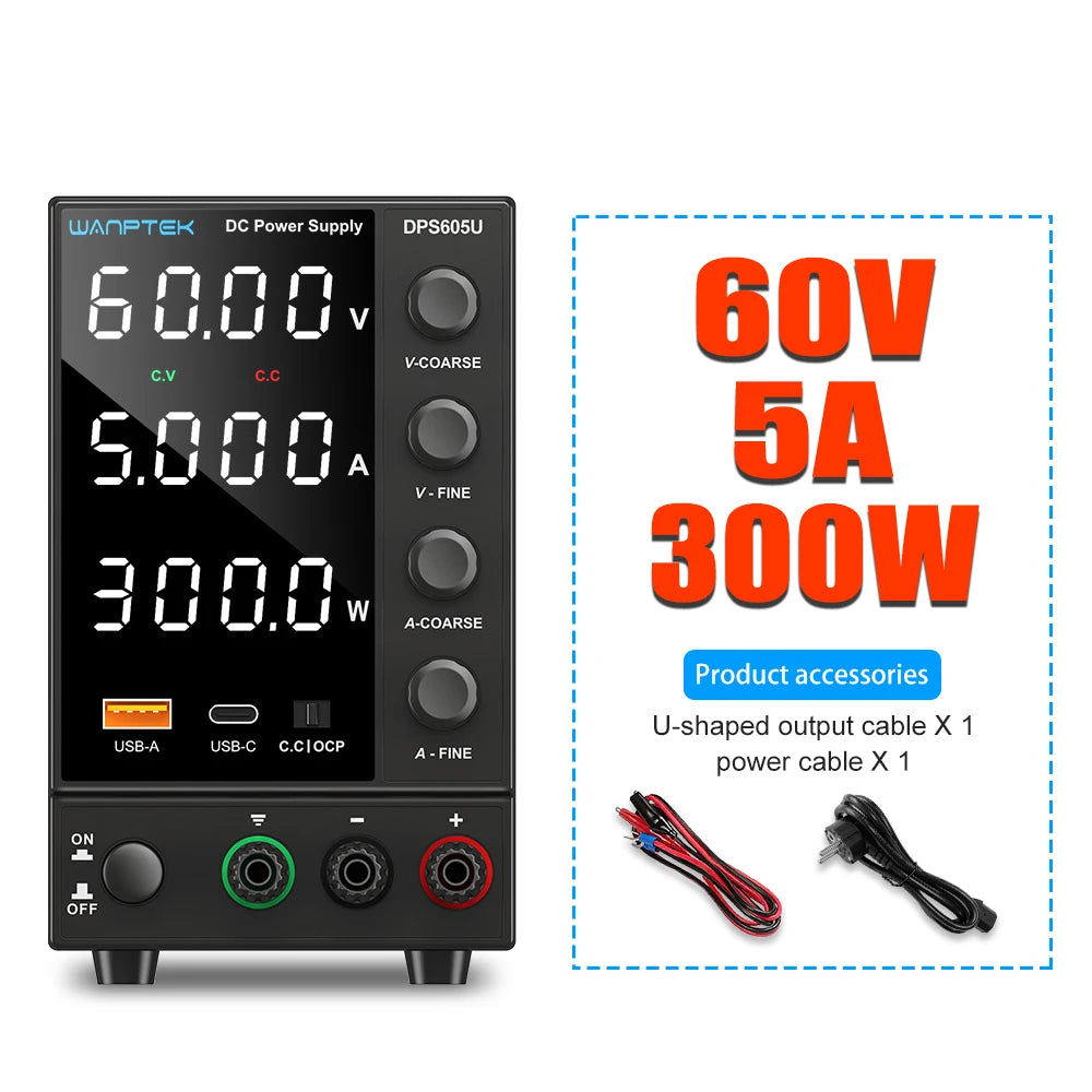 Adjustable DC Bench Power Supply 30V 10A Digital Display | 60V 5A & 120V 3A Options