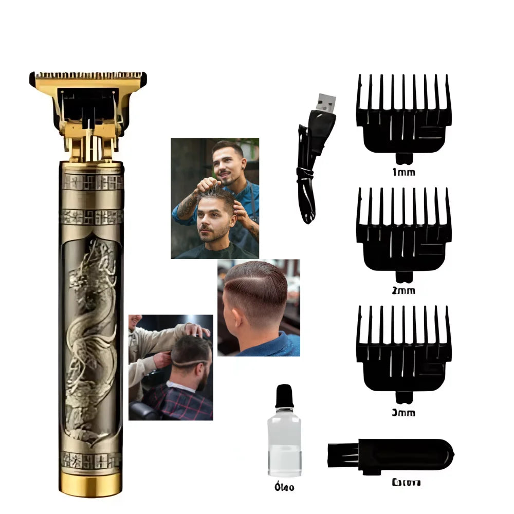 Cordless Rechargeable Men's Hair Trimmer – USB Professional Barber Clipper with Guide Combs (1.5/2/3/4mm), Built-In 18650 Li‑ion, 3hr Runtime