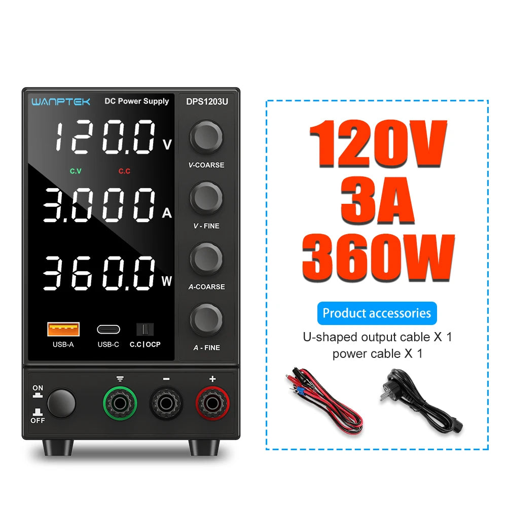 Adjustable DC Bench Power Supply 30V 10A Digital Display | 60V 5A & 120V 3A Options