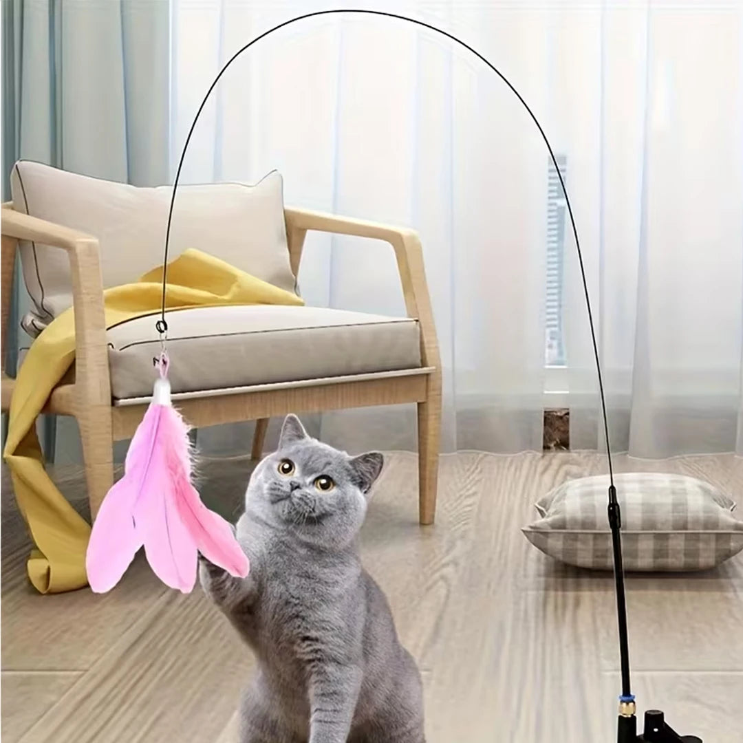 Interactive Cat Feather Teaser Toy with Bell view 2