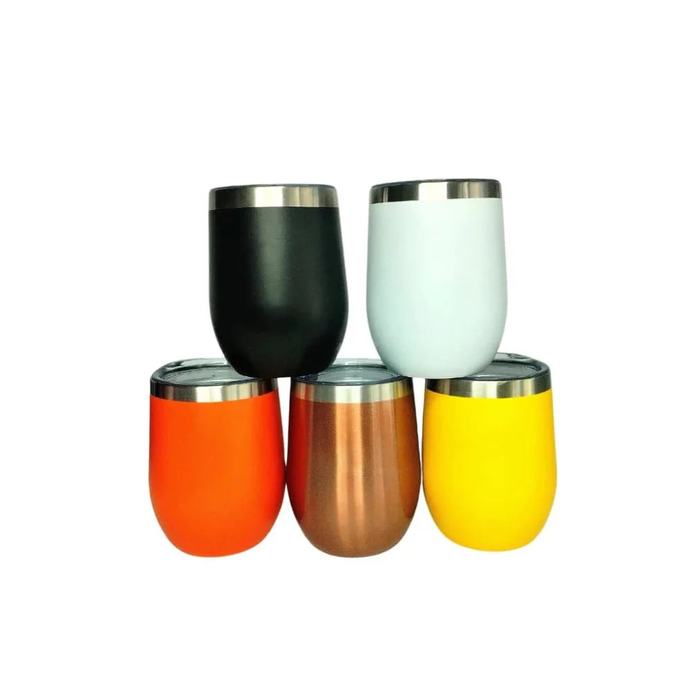 350 ml (12 fl oz) Stainless Steel Vacuum Insulated Thermal Mug with Matte Acrylic Lid - Assorted Colors