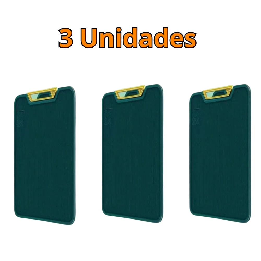 Set of Up to 3 Rectangular Antibacterial Cutting Boards with Handle and Non-Slip Surface