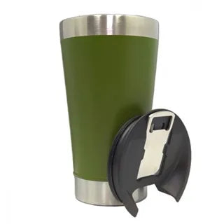 Insulated 473ml (16 fl oz) Thermal Travel Mug with Spill-Proof Lid & Built-In Bottle Opener