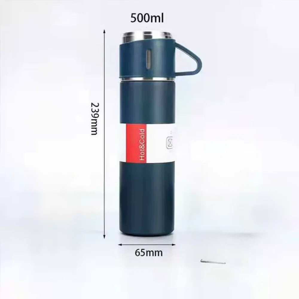 Vacuum Insulated Stainless Steel Coffee Flask 500 mL (17 fl oz) Travel Thermos with Cup Lid