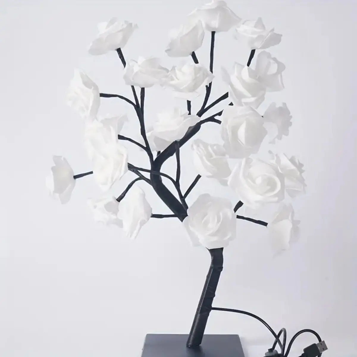 LED Rose Tree Lamp — DIY Branches Fairy Lights Night Light for Bedroom, Wedding & Valentine’s Day Decor, USB Table Lamp