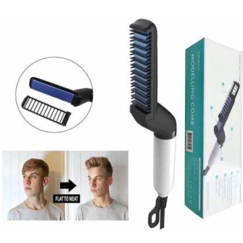 Portable Electric Hair and Beard Straightening Comb - Styling Brush