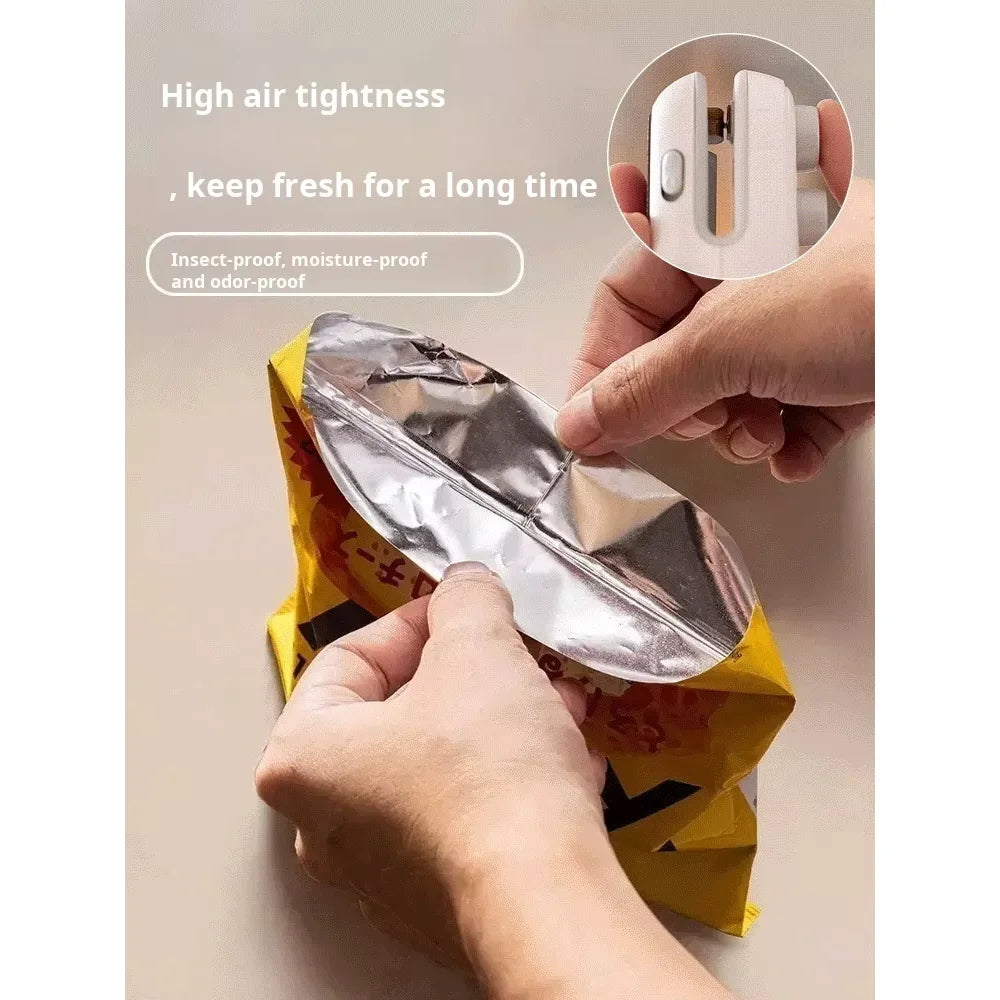 Mini USB Rechargeable Bag Sealer with Vacuum Function and Built-In Cutter