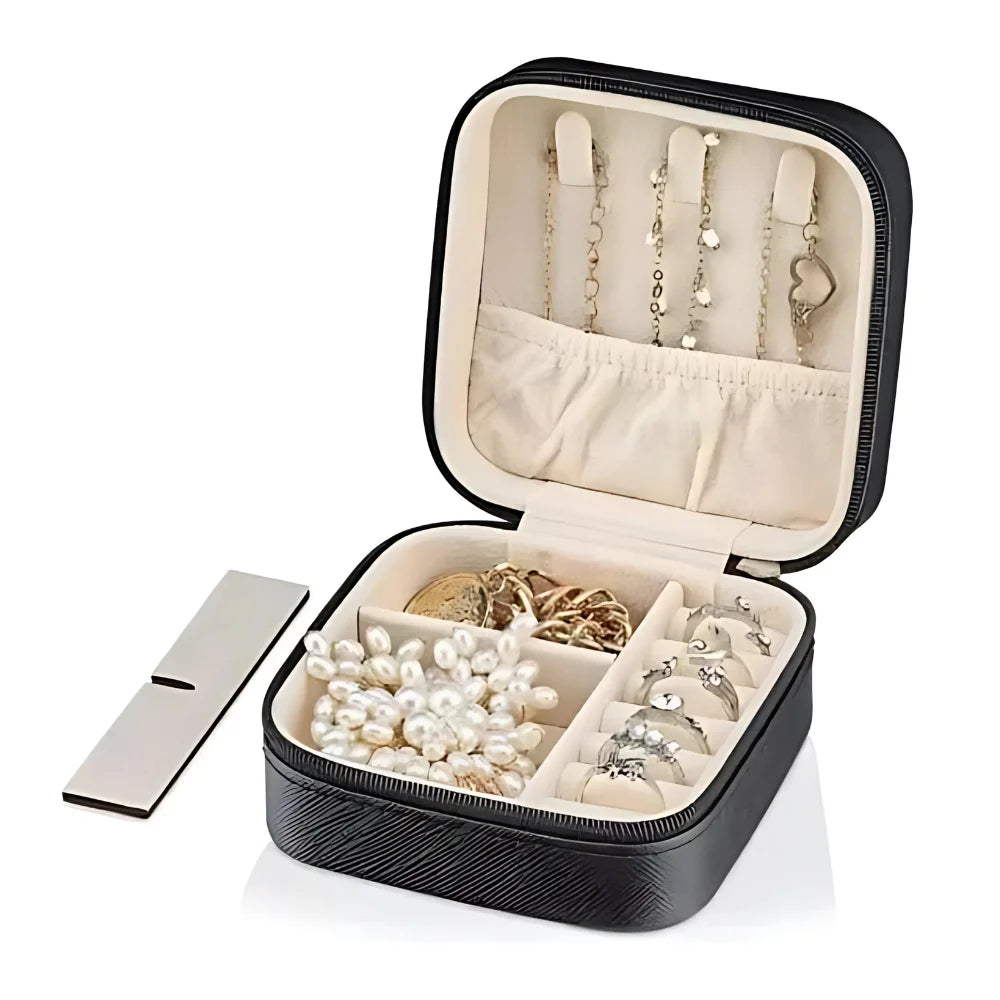 Portable Mini Travel Jewelry Box Compact Organizer for Earrings Necklaces Rings
