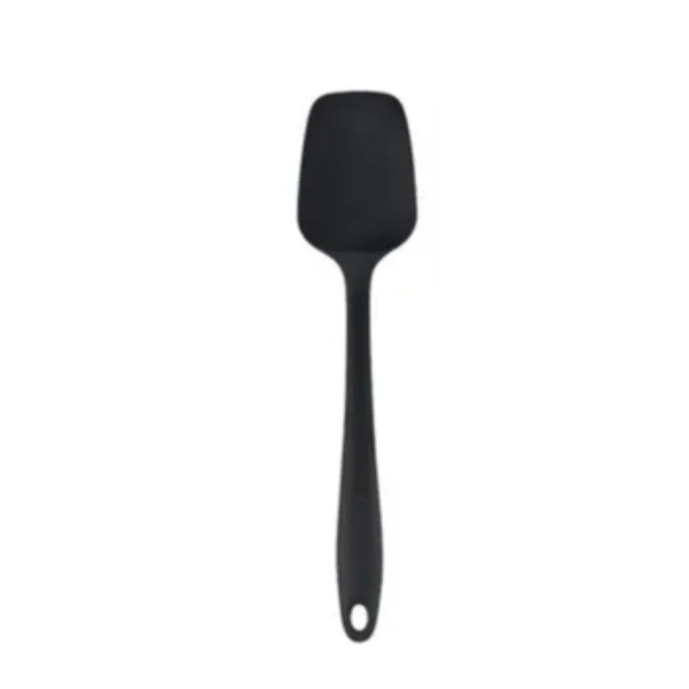 Black Silicone Cooking Spoon – Heat-Resistant BPA-Free Non-Stick Kitchen Utensil
