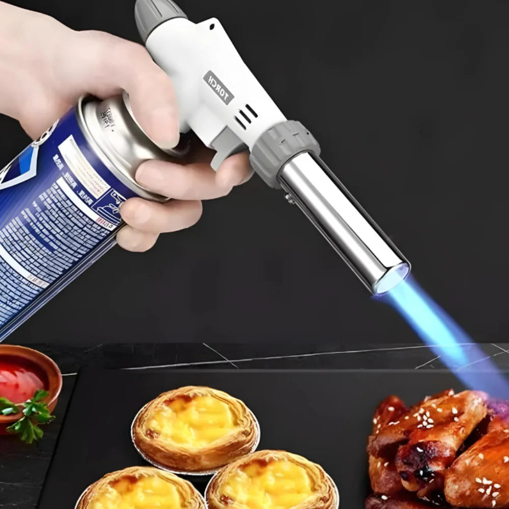 Professional Adjustable Butane Culinary Torch – 1300°C Kitchen Blowtorch for Creme Brulee & Confectionery