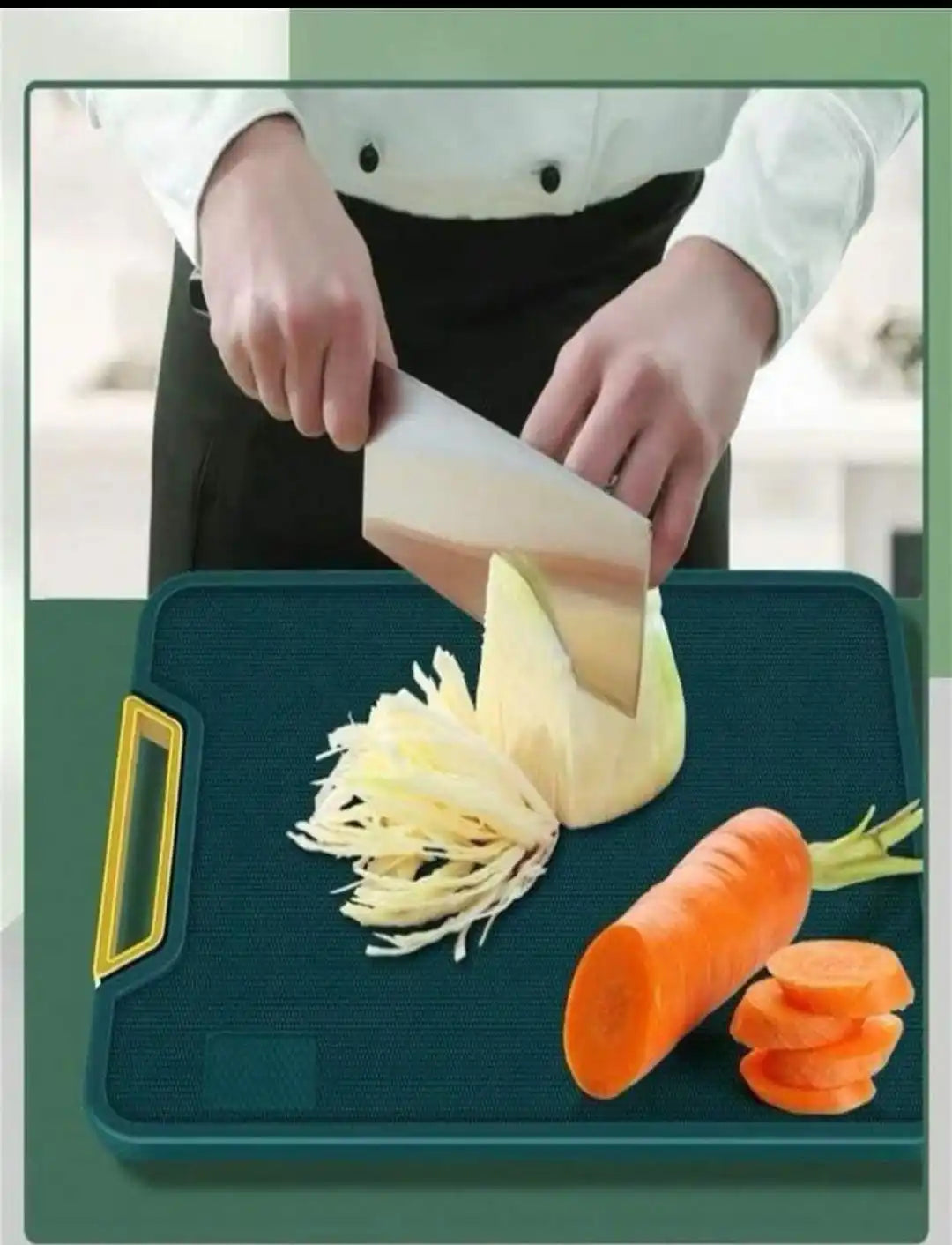 Set of Up to 3 Rectangular Antibacterial Cutting Boards with Handle and Non-Slip Surface