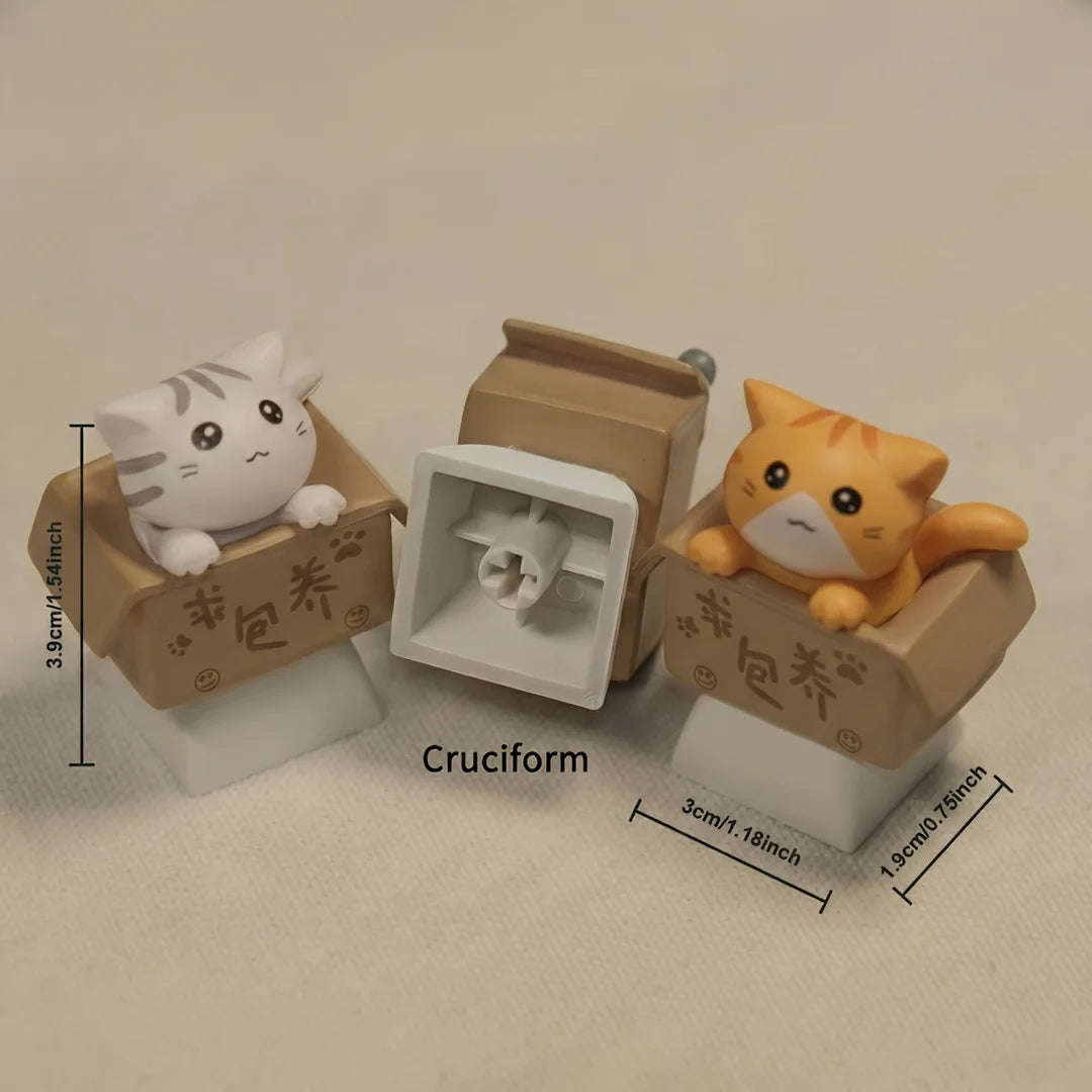 Cute Cat 3D Keycap for Mechanical Keyboards - OEM R4 Profile, MX Switch Compatible, Kawaii Desk Accessory