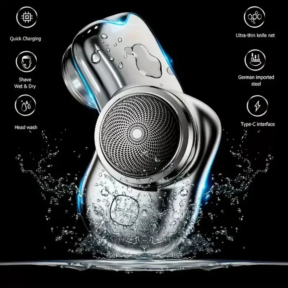 Mini Portable Rechargeable USB Washable Electric Shaver Pocket Beard Trimmer for Men