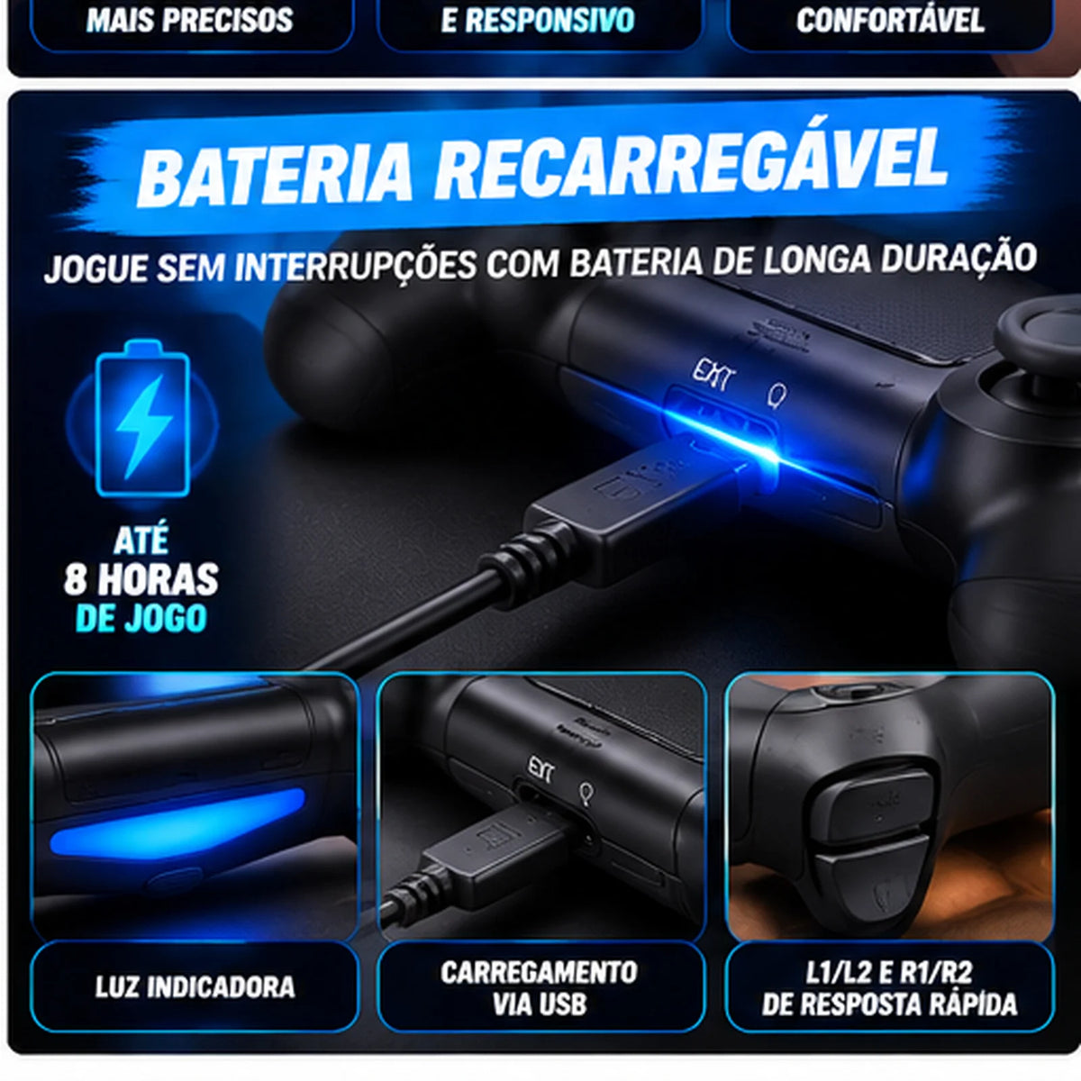 Wireless Bluetooth Gamepad Controller - Ergonomic Touchpad Gamepad for Console, PC & Mobile