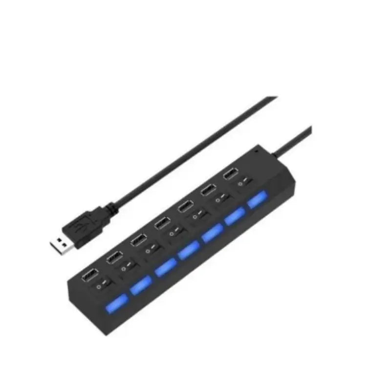 7-Port USB 2.0 Hub with LED Indicator for PC & Laptop
