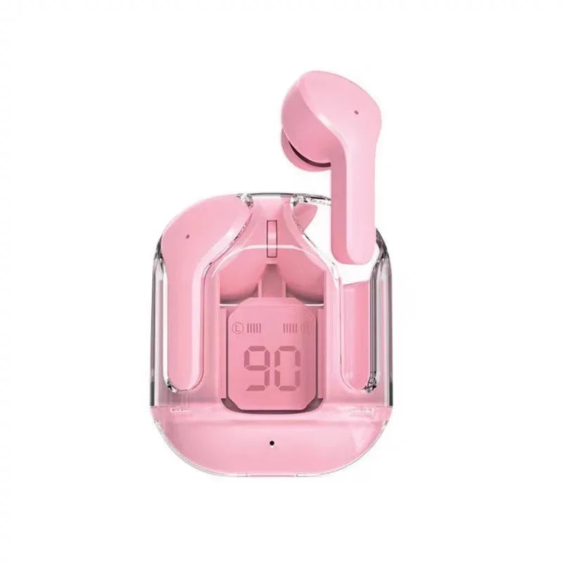 Bluetooth 5.3 TWS Wireless Earbuds with LED Light, Hi-Fi Stereo, Noise Cancellation & Touch Controls - Charging Case Included