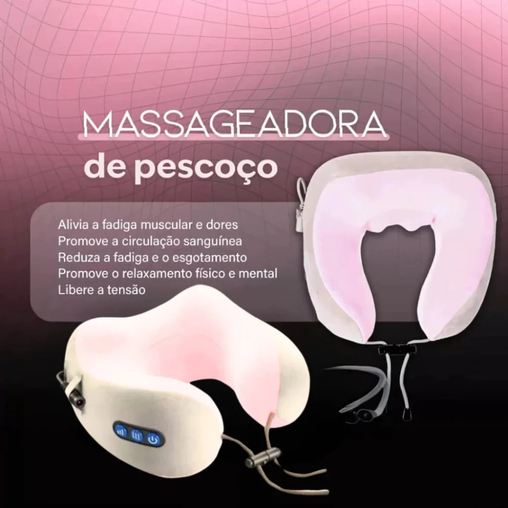 Rechargeable USB Neck Massager Pillow – Memory Foam Travel and Home Cushion