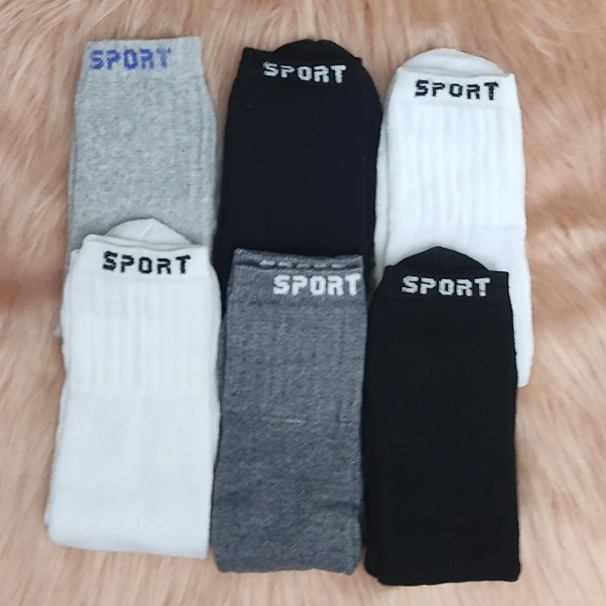 6-Pack Men's High-Crew Athletic Socks – Cotton Blend, EU 37–43