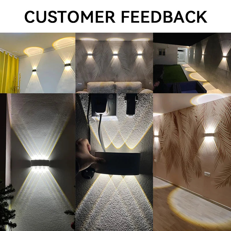 FanzyMarket aluminum LED wall sconce with waterproof IP65 design, up/down lighting for indoor or outdoor garden and patio decor.