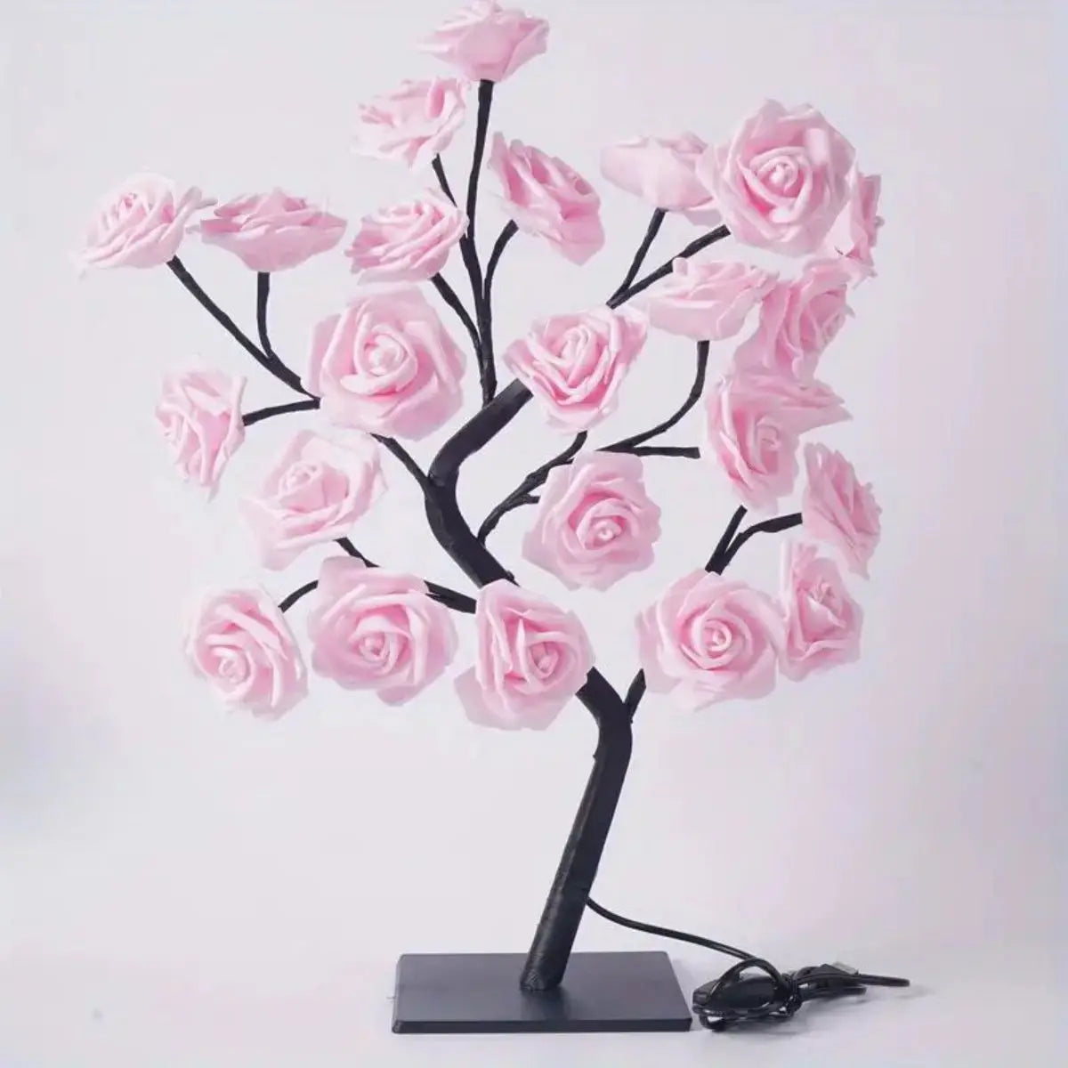 LED Rose Tree Lamp — DIY Branches Fairy Lights Night Light for Bedroom, Wedding & Valentine’s Day Decor, USB Table Lamp