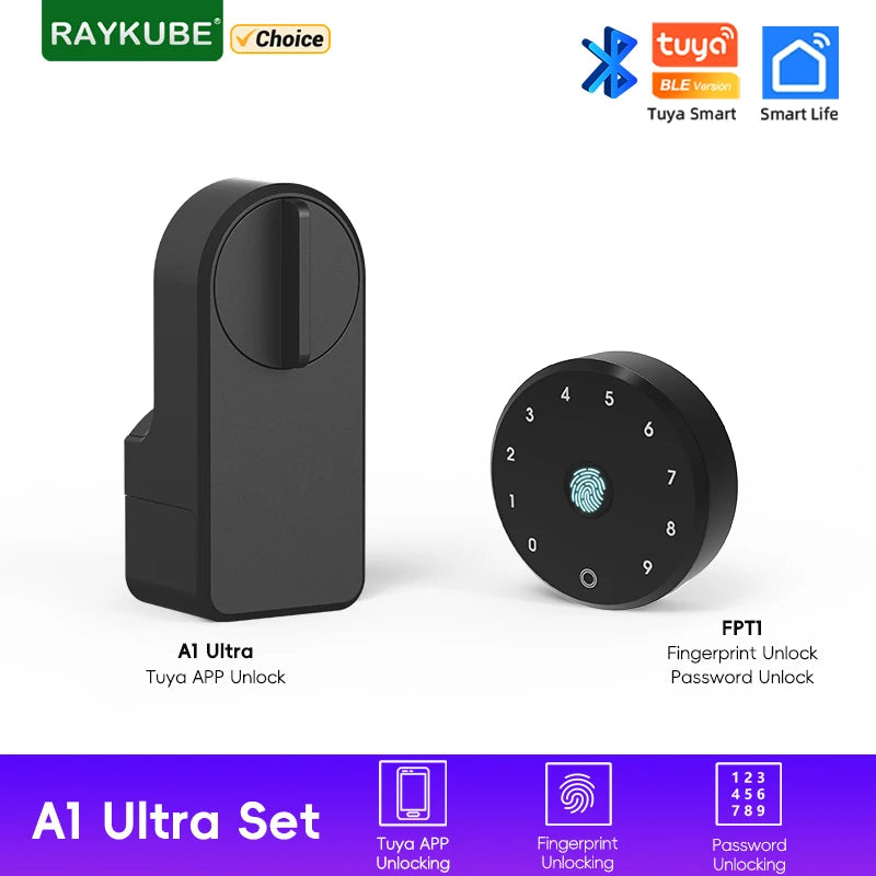 BLE Smart Electronic Door Lock with Wireless Fingerprint Keypad — Punch-Free No-Drill Installation