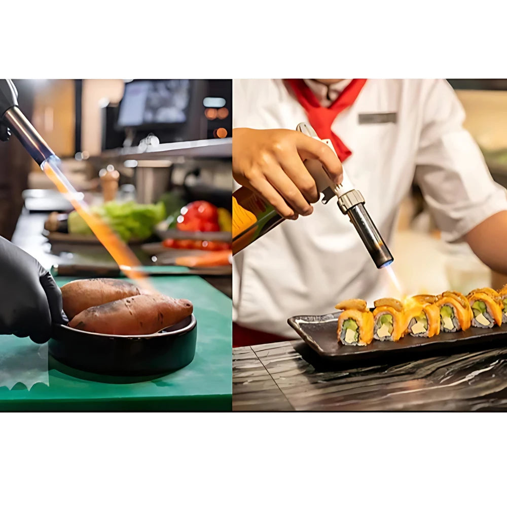 Professional Adjustable Butane Culinary Torch – 1300°C Kitchen Blowtorch for Creme Brulee & Confectionery