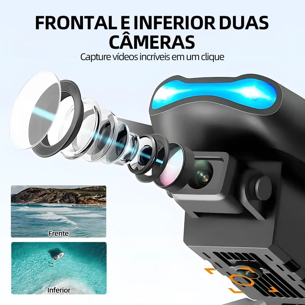Foldable 4K Dual-Camera FPV Quadcopter Drone – WiFi Remote, 2.4GHz, 100m Range, Propeller Guards