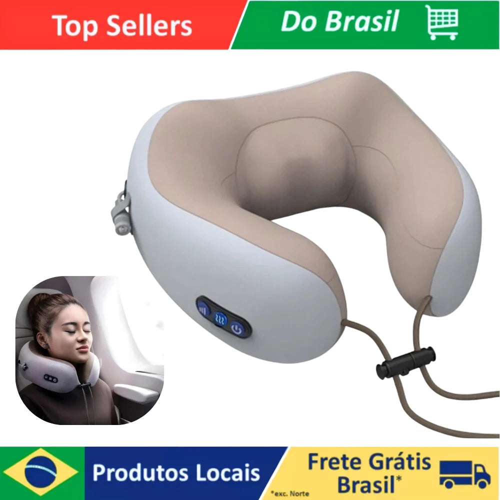 Rechargeable USB Neck Massager Pillow – Memory Foam Travel and Home Cushion