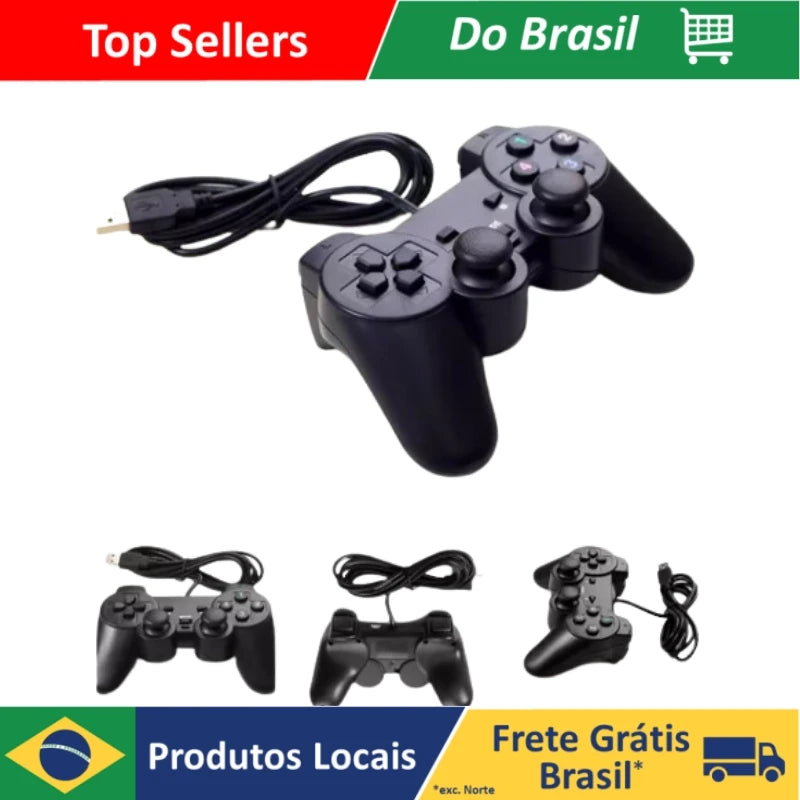 USB Controller for PC and Console – Joystick with Vibration, Cable 1.5–1.8 m (4.9–5.9 ft)