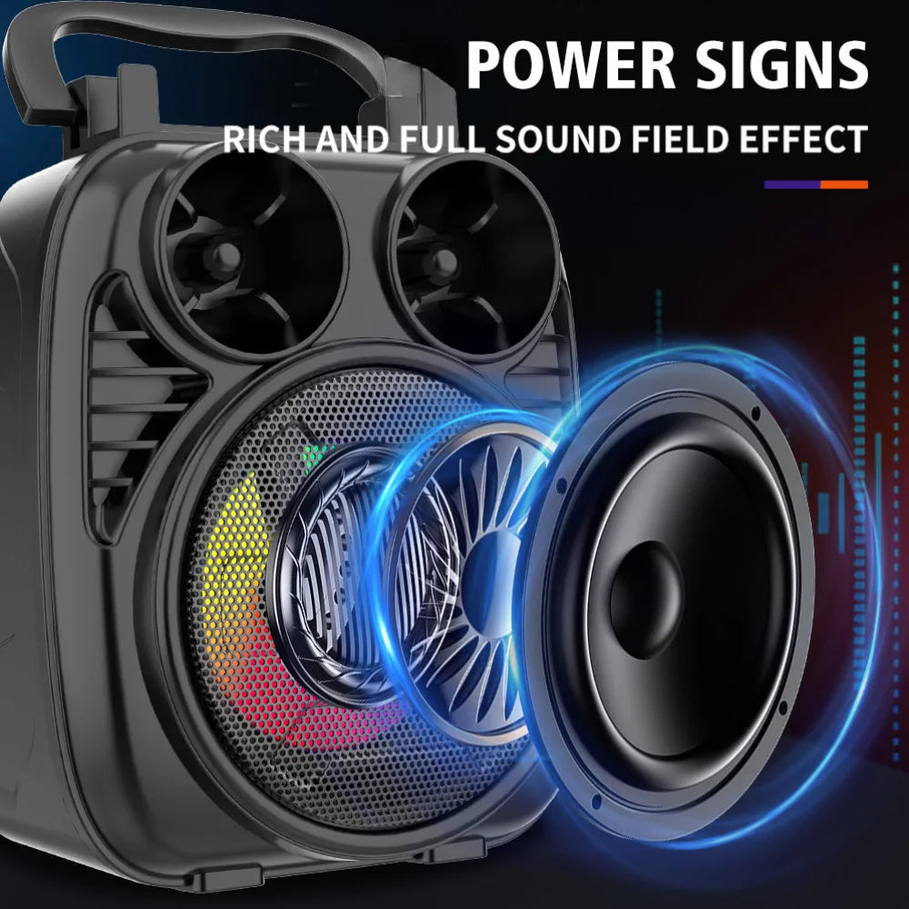 Portable Bluetooth Speaker USB SD FM Radio, Battery-Powered Mini Wireless Speaker