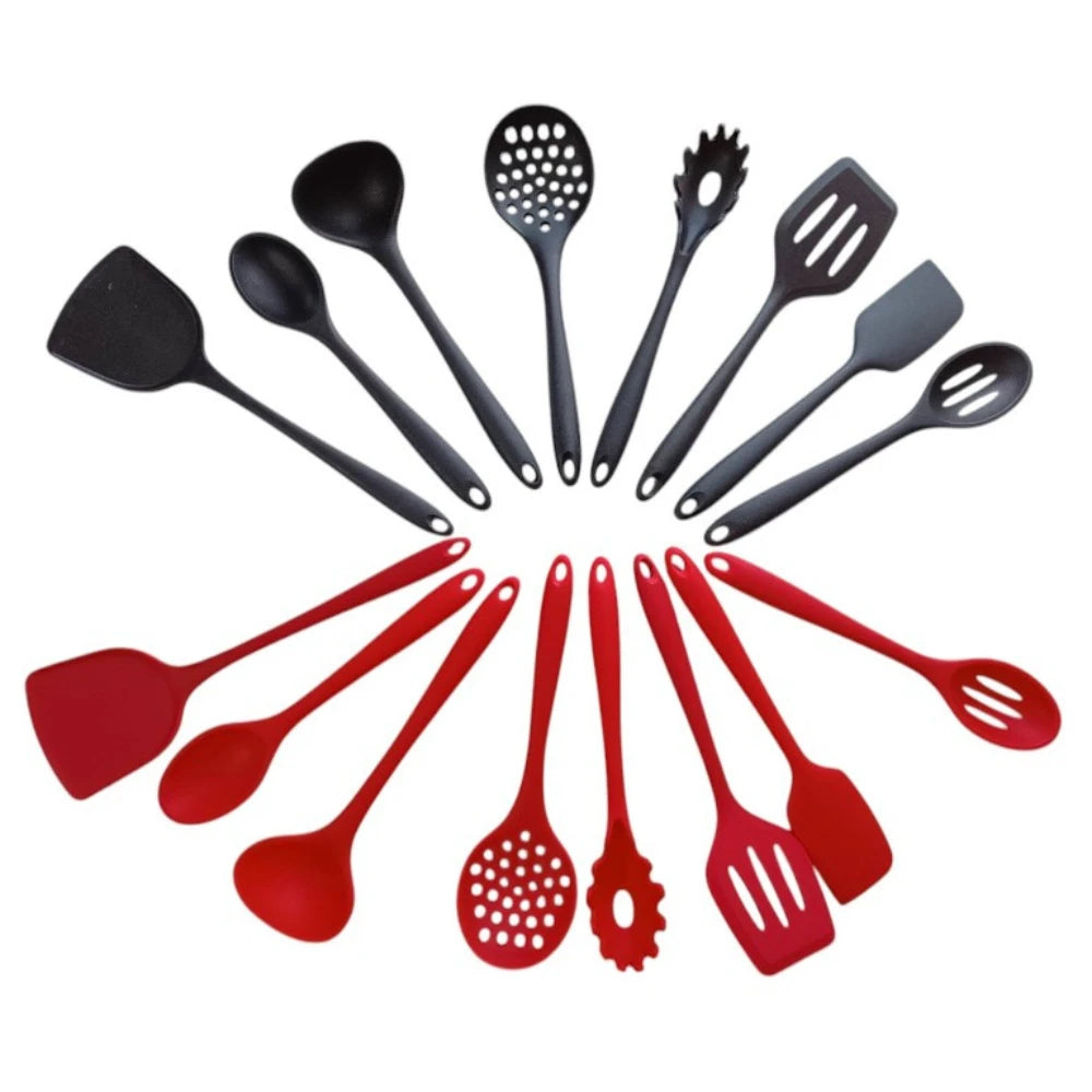 Black Silicone Cooking Spoon – Heat-Resistant BPA-Free Non-Stick Kitchen Utensil
