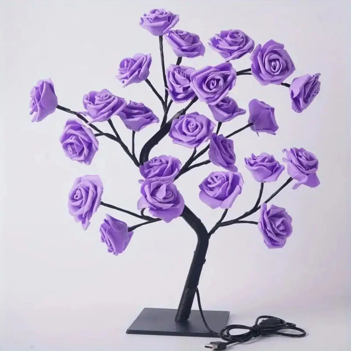 LED Rose Tree Lamp — DIY Branches Fairy Lights Night Light for Bedroom, Wedding & Valentine’s Day Decor, USB Table Lamp