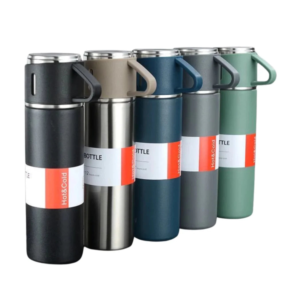 Vacuum Insulated Stainless Steel Coffee Flask 500 mL (17 fl oz) Travel Thermos with Cup Lid