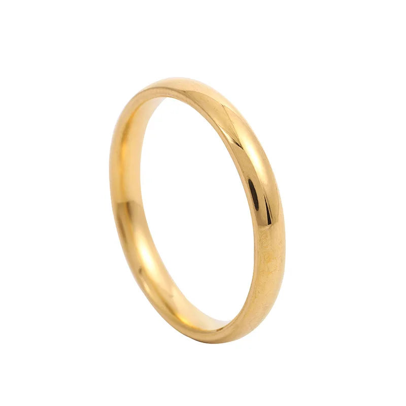 Unisex 6mm (0.24 in) Stainless Steel Wedding Band – High Polish Hypoallergenic Couples Ring (Steel, Black, Gold, Rose Gold)