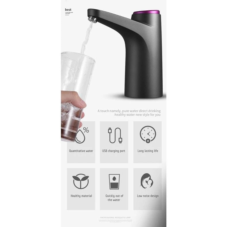 Rechargeable USB Electric Water Pump for Gallon Bottles Portable Automatic Water Dispenser 1200mAh