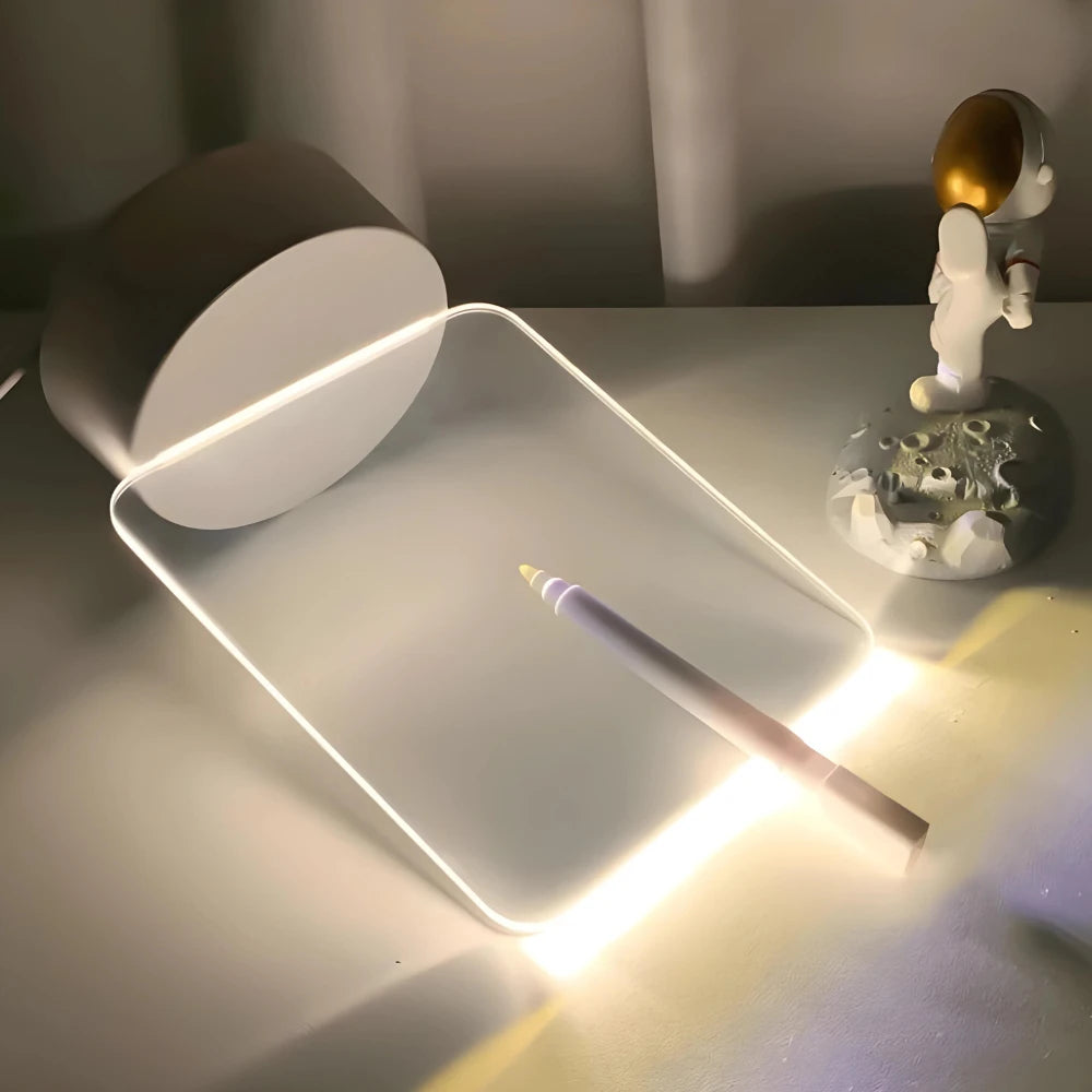 3D LED Desk Blackboard Lamp with Acrylic and Liquid Chalk Pen USB Rechargeable