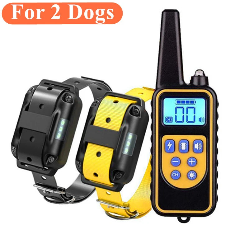 Waterproof Electric Dog Training Collar with Remote — Rechargeable Anti-Bark, Vibration/Shock/Beep, Adjustable up to 26.4 in (67 cm)