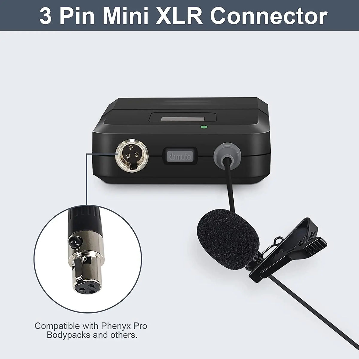 Wired Lavalier & Headset Microphone Combo — 3-Pin Mini XLR for Stage, Presentation & Bodypack Systems