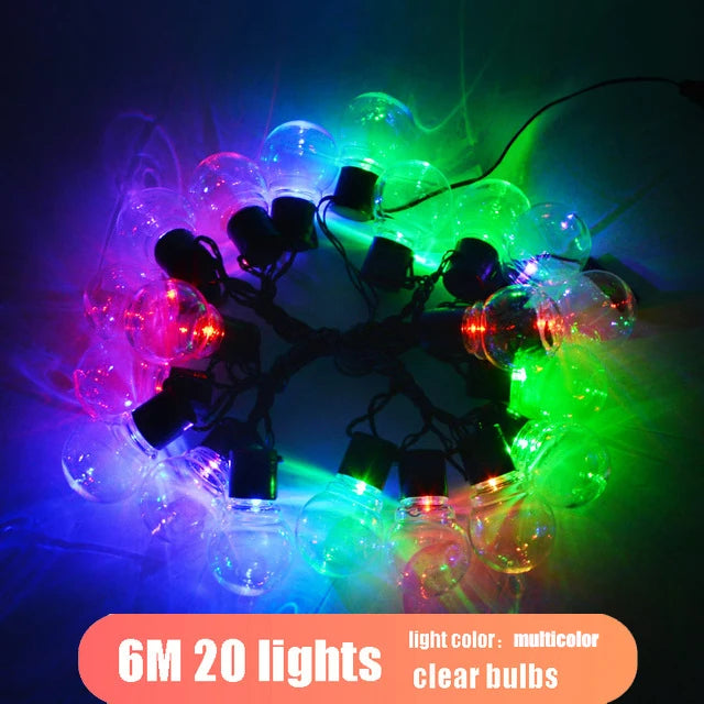 LED Globe String Lights 6m/10m (20/38 Bulbs) Waterproof Outdoor White/Warm White - Wedding Party Garden Christmas