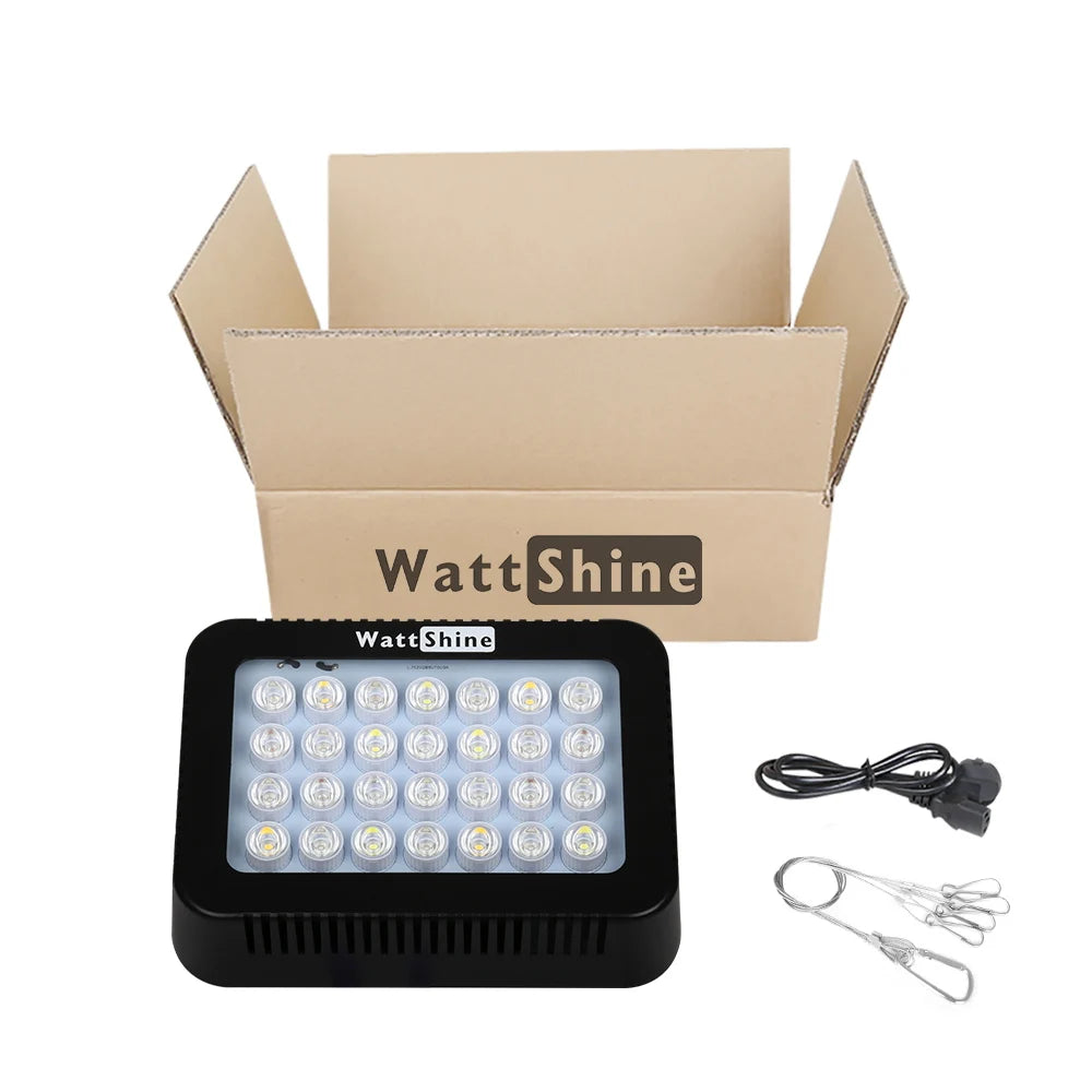 Dimmable LED Aquarium Light 140W/180W, Adjustable Full-Spectrum Coral & Reef Fish Tank Lamp with Dimmer and Clip-On/Hanging Kit
