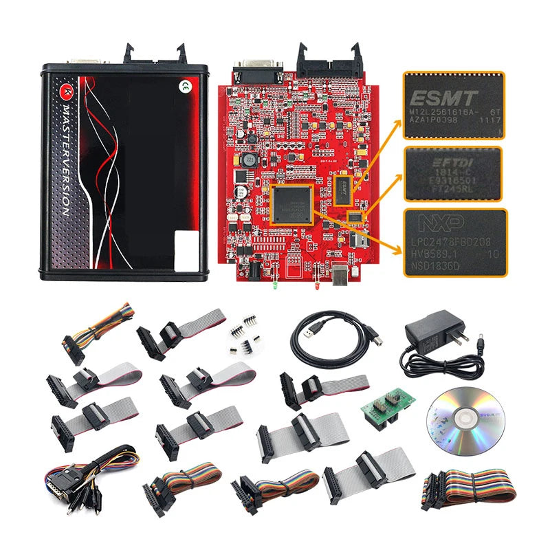 Online ECU Programmer Master Kit — 4-LED BDM Frame & 22 Adapters, OBD/Tricore/BDM Flasher with Unlocked 2.80 Software