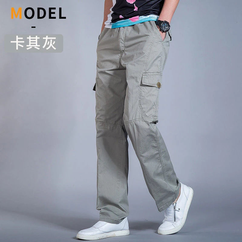 Men's Cotton Cargo Pants – Casual Work Joggers with Pockets, Waist 29–46 in (74–117 cm) | Up to 6XL