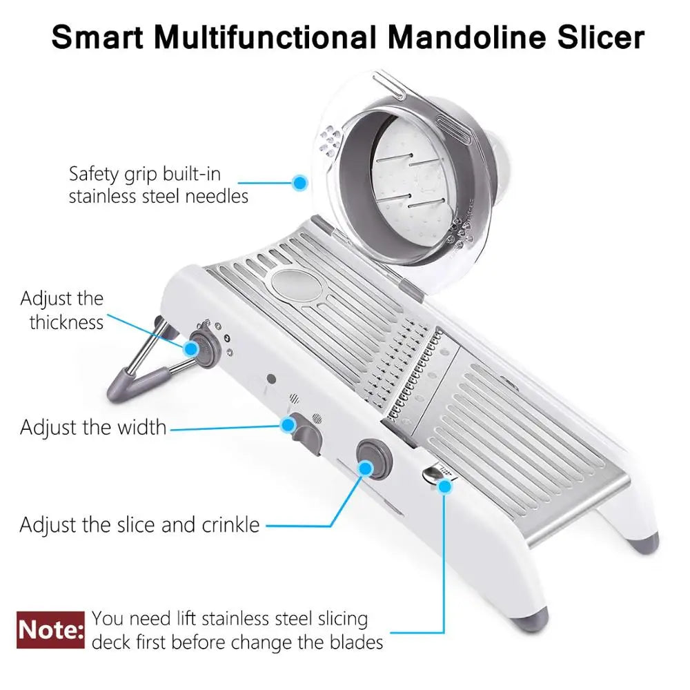 18-in-1 Adjustable Mandoline Slicer – Stainless Steel Vegetable and Fruit Grater, Julienne Cutter