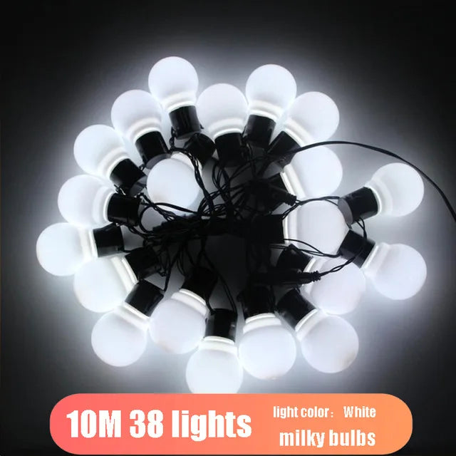 LED Globe String Lights 6m/10m (20/38 Bulbs) Waterproof Outdoor White/Warm White - Wedding Party Garden Christmas