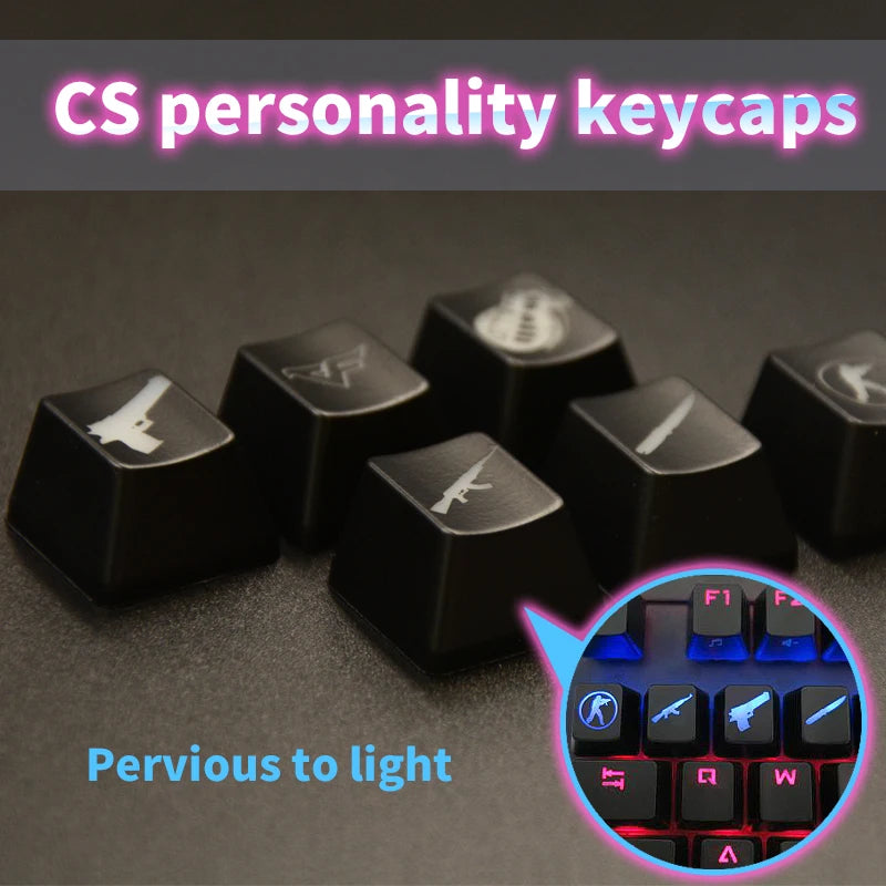 CSGO Themed 6-Pack ABS Keycaps for MX Cross Mechanical Keyboards