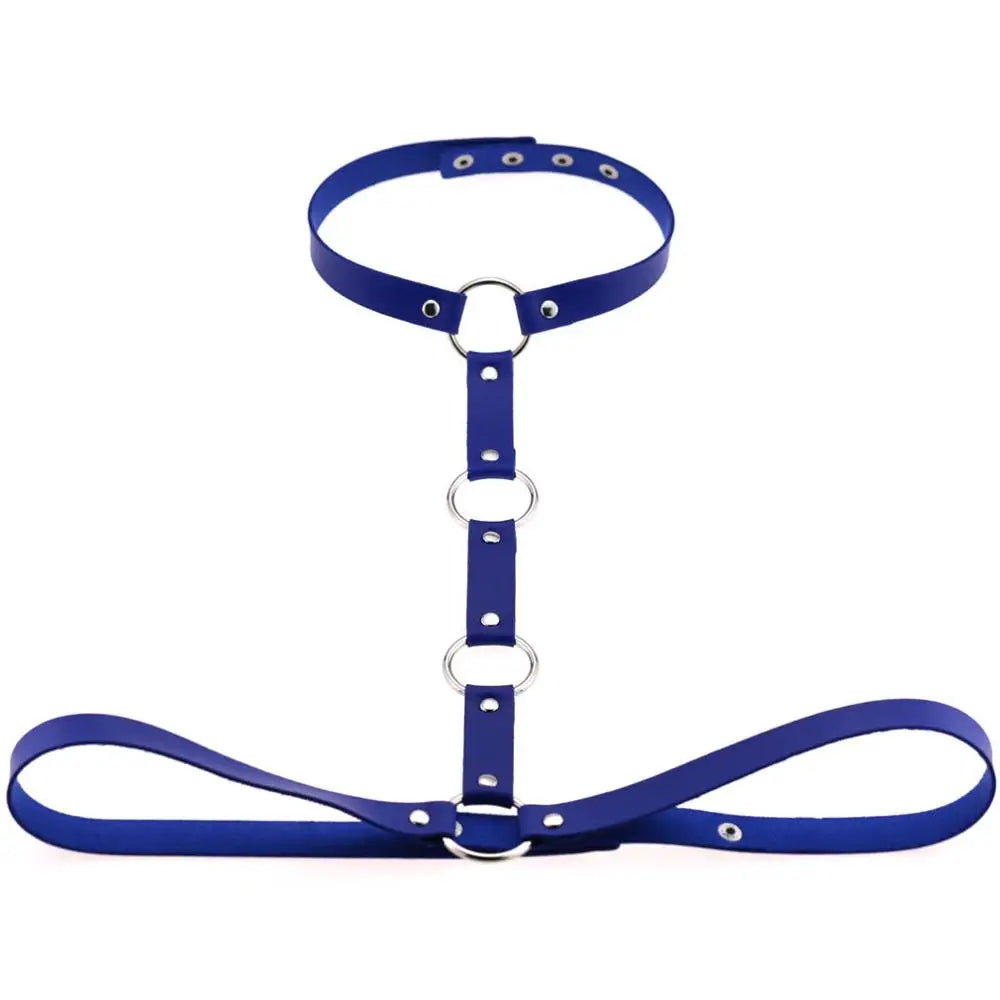 Vegan Leather Sword Belt Body Harness Cage – Gothic Punk Waist Chain for Cosplay & Festival