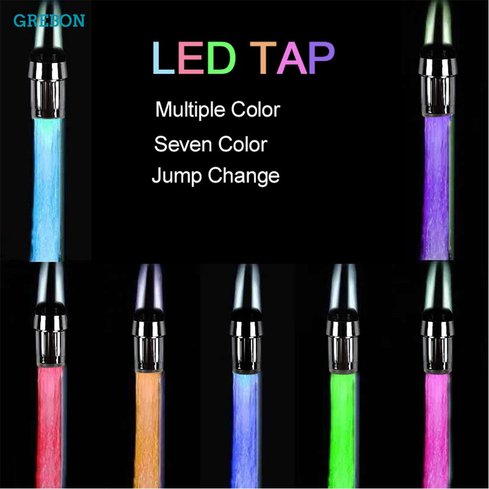 Color-Changing LED Faucet Aerator Light-Up Tap Nozzle with Temperature Sensor Water-Saving for Kitchen & Bathroom