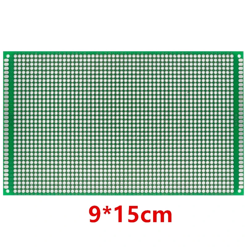 Double-Sided PCB Protoboard for DIY Electronics — Assorted Sizes 2x8cm to 9x15cm (0.8x3.1in to 3.5x5.9in)