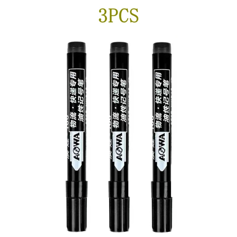 Permanent Paint Marker Pens 3/9-Pack – Waterproof Black Oil-Based, Quick-Drying for Tire, Metal, Glass, Plastic