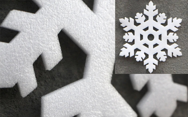 5-Pack White Foam Snowflake Ornaments - 9, 14, 20, 28, 41 cm (3.5, 5.5, 7.9, 11.0, 16.1 in) Christmas Tree & Window DIY Decorations